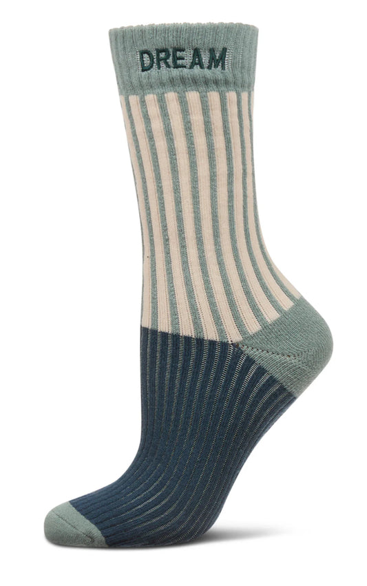 Inspirations Embroidered Cuff Crew Socks