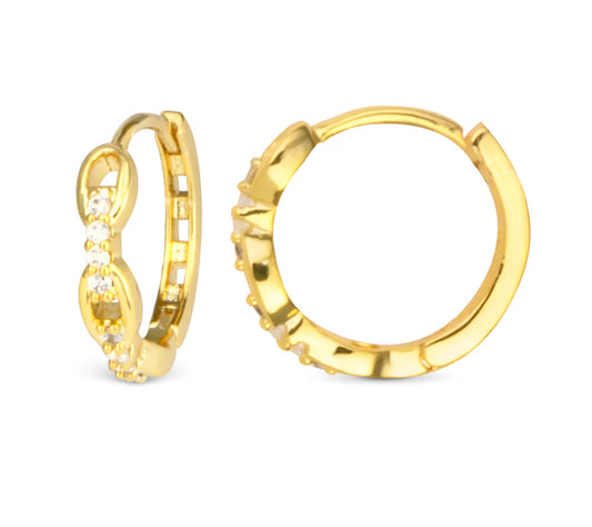 Gold Add A Charm Chain Hoop Earrings