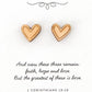 1 Corinthians 13:13 Heart Wood Earrings