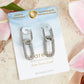 Silver Pave Linked Hoop Earrings