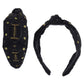 Black With Gold Star Football Headband