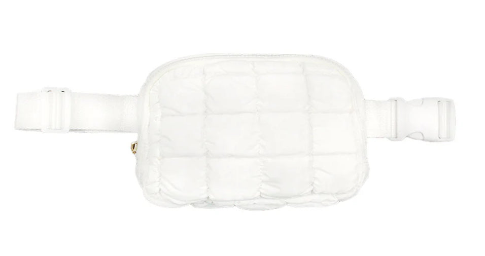 White Puffer Waist Bag