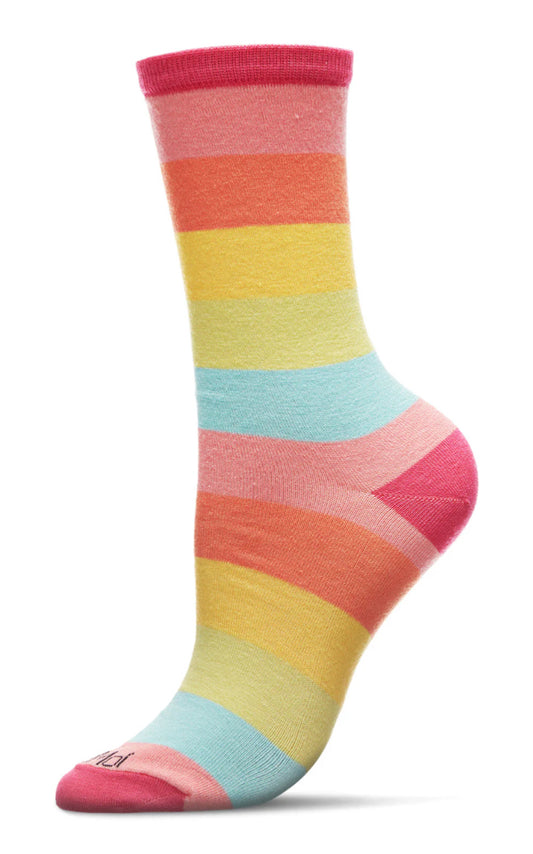Multi Stripes Bamboo Crew Socks