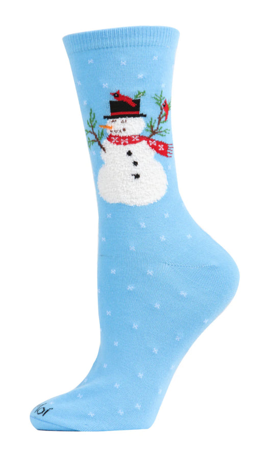 Snowman & Bird Holiday Crew Socks