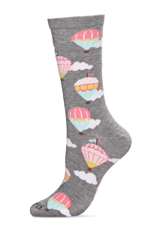 Hot Air Balloons Bamboo Crew Socks