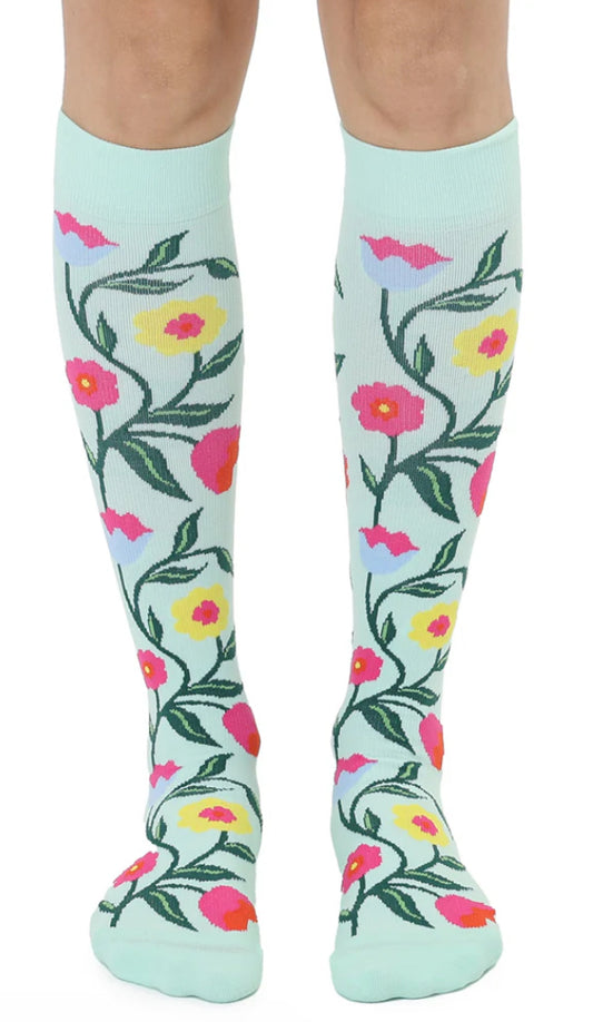 Flower Vine Knee High Compression Socks