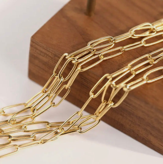 Carla Chain 18k Gold Plated Paper Clip Chain - Stainless