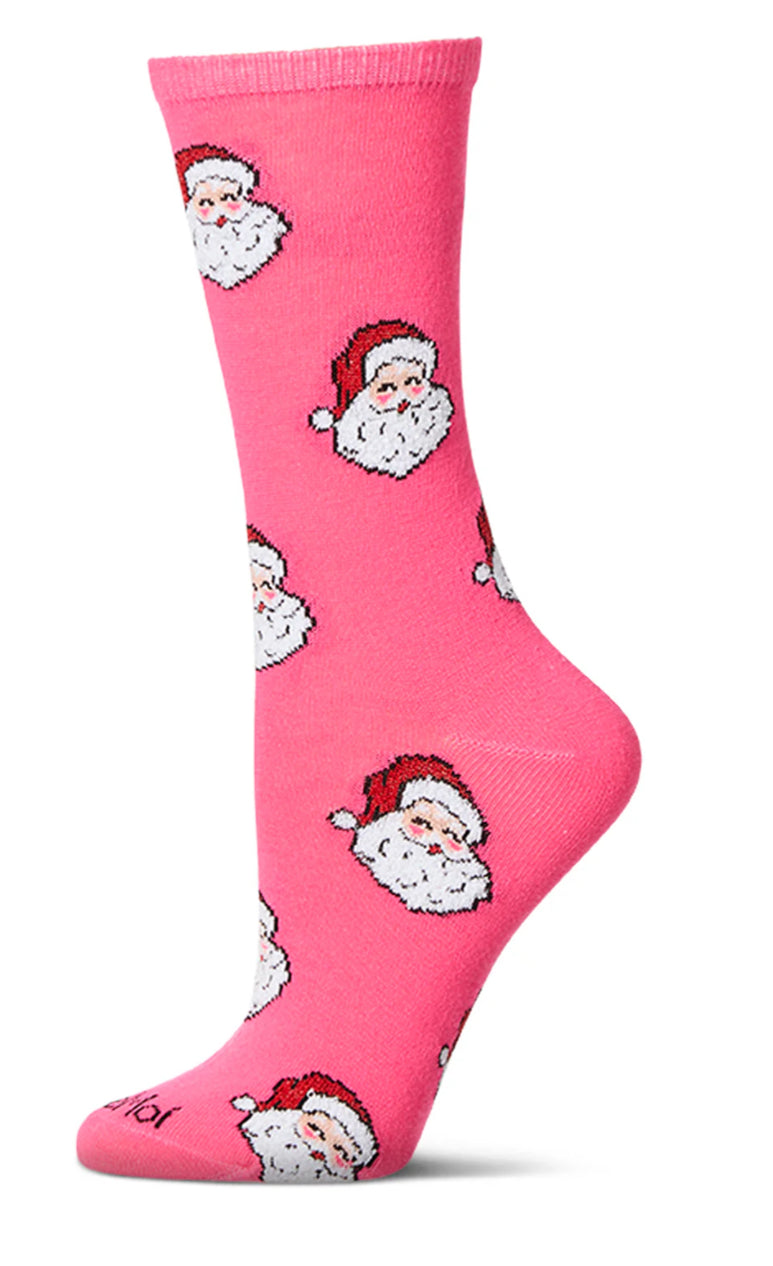 Retro Santa Holiday Crew Socks