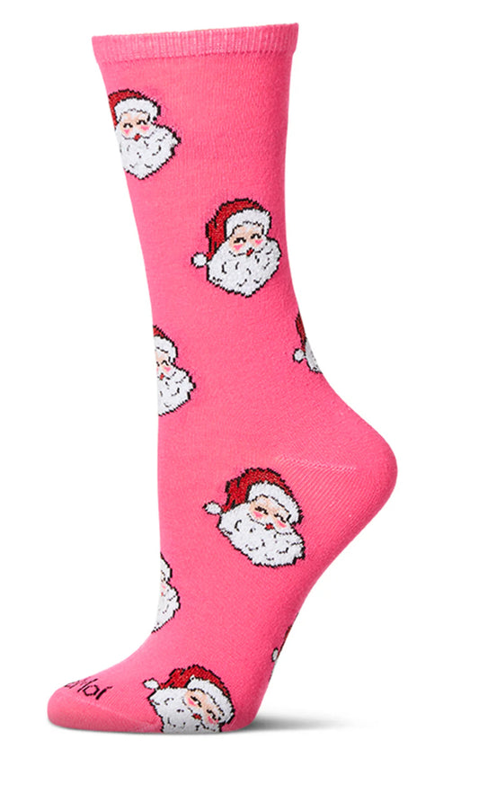 Retro Santa Holiday Crew Socks