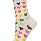 Multicolored Hearts Bamboo Crew Socks