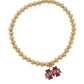 Mississippi State Bulldogs Ball Bead Stretch Bracelet in Gold