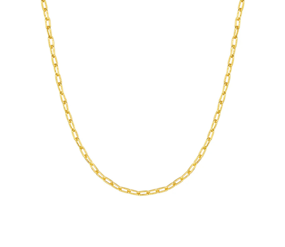 Gold Add A Charm Paperclip Chain Necklace