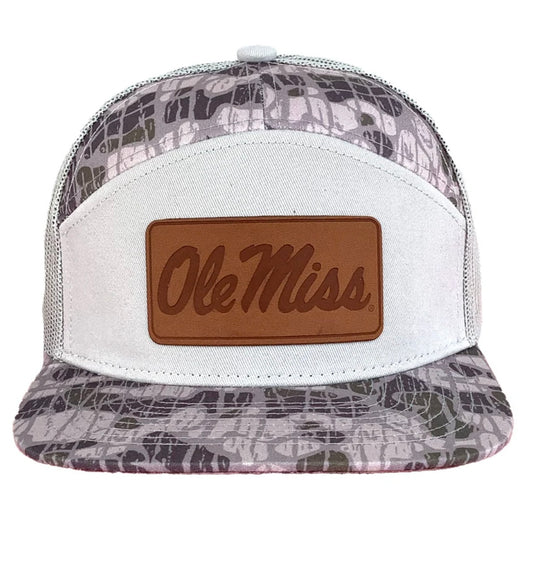 Ole Miss Script Leather Patch 7P