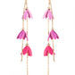 Gold/CZ Pink Ombré Lily Bells Drop Earrings