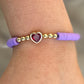 Sequins and Dark Crystal Heart Accents Bracelet