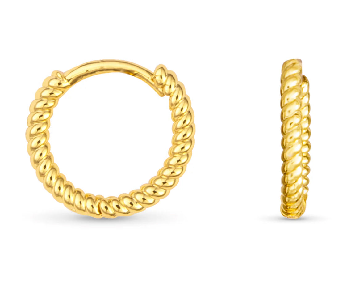 Gold Add A Charm Braided Hoop Earrings