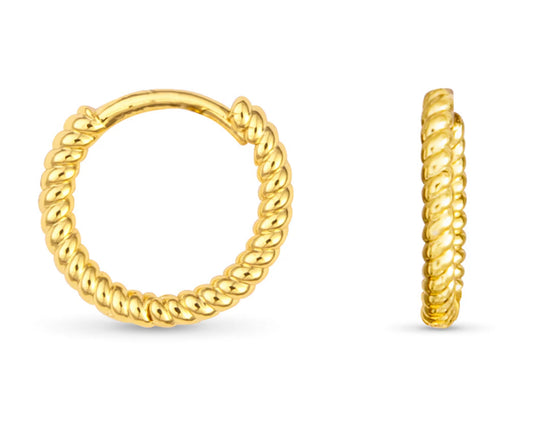 Gold Add A Charm Braided Hoop Earrings