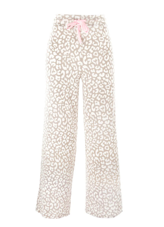 Taupe Leopard Notch Pajama Pants