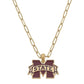 Mississippi State Bulldogs Pendant Necklace Maroon