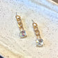 Chain Post Earring With Rhinestone Square Drop