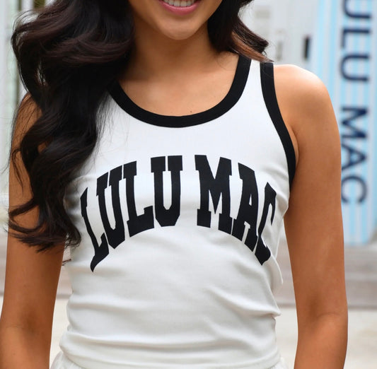 BLACK & WHITE LULU MAC TANK TOPS