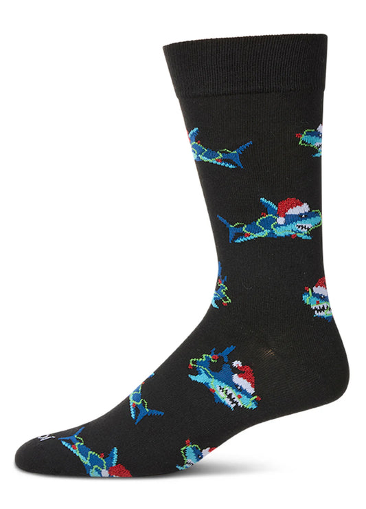 Santa Shark Men’s Holiday Crew Socks
