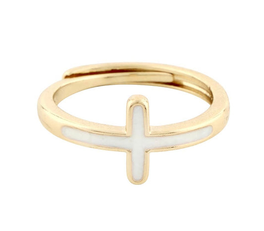Mother of Pearl Cross Ring