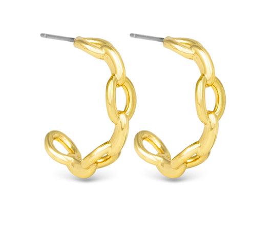 Gold London Polished Chain Link Hoop