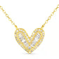 Gold Heart Necklace W/ Baguette CZ