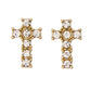 Dimond Filled Cross Earrings