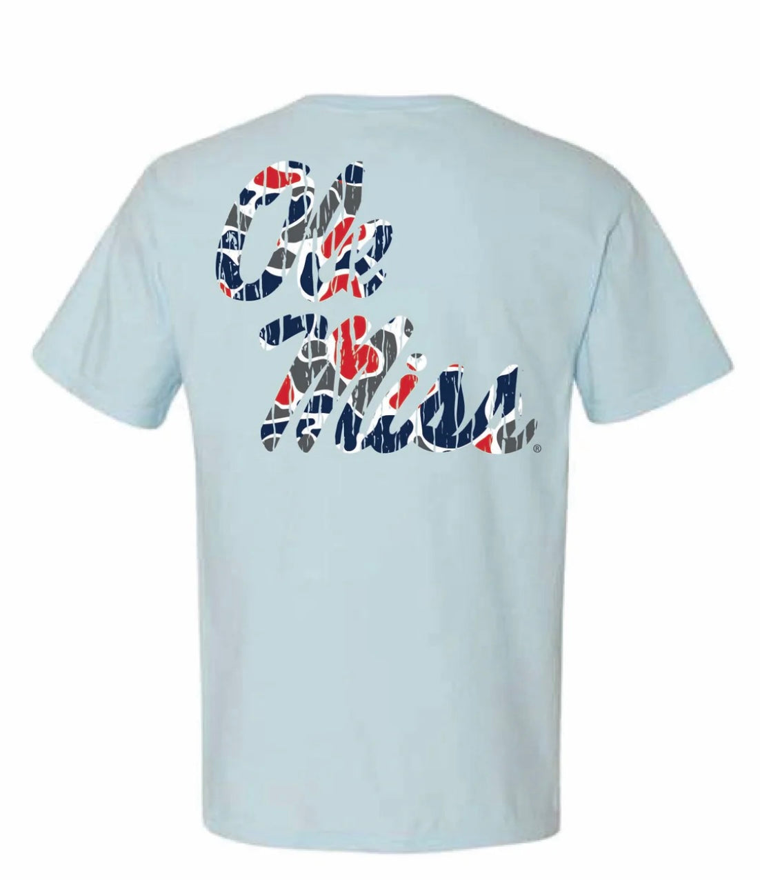 Ole Miss Script Camo Tee