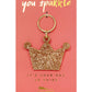 Crown Gold Glitter Keychain