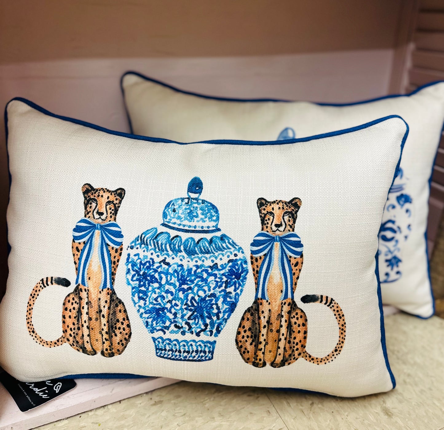 Bluejay Piped + Blue Vase Cheetah