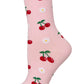 Daisy Cherry Bamboo Crew Socks
