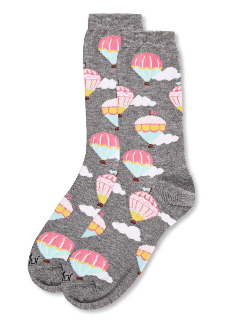 Hot Air Balloons Bamboo Crew Socks