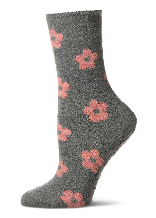 Daisies Non-Skid Lavender Infused Crew Socks