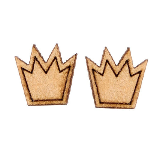 1 Corinthians 15:57 wood Crown Earrings