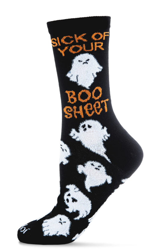 Sick Of Your Boo Sheet Holiday Crew Socks