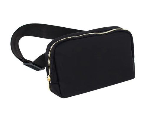 Black Varsity Waist Bag