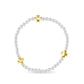 Silver Bead W/ Gold Cross Large Bracelet