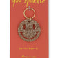 Smiley Face Gold Glitter Keychain