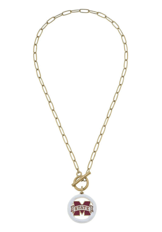 Mississippi State Bulldogs Logo T-Bar 16” Necklace