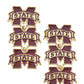Mississippi State Bulldogs Triple Drop Earrings