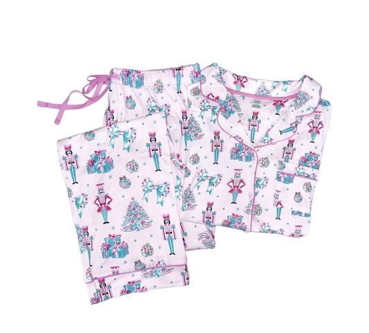 Sugarplum Nutcracker Button Down Loungewear Set