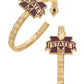 Mississippi State Bulldogs Logo Hoop Earrings