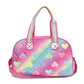 Quilted Ombre Heart-Patched Medium Duffle Bag