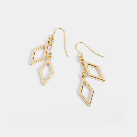 Gold Double Diamond Chain Drop