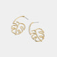 Gold Monstera Leaf Post Hoop