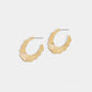 Gold Ribbed Scallop Post Hoop