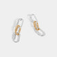 Linked Locks Mixed Metal Dangle Earrings